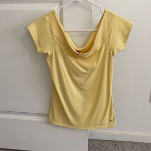 Guess Yellow Off Shoulder Top